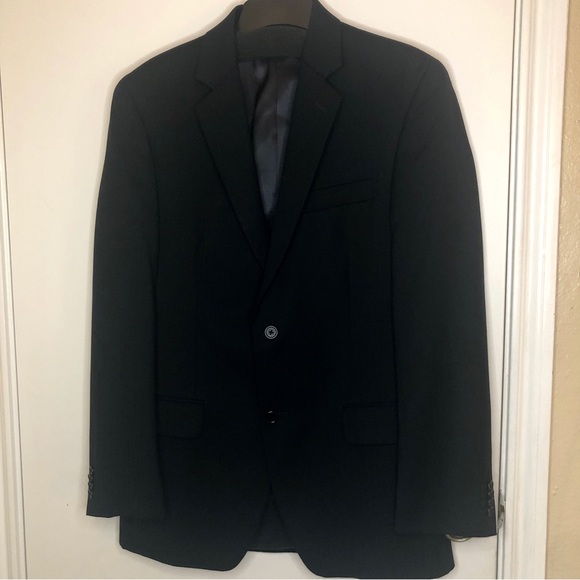 Alfani Men’s Black Sport Coat 100% Wool with Stripes - Picture 6 of 6